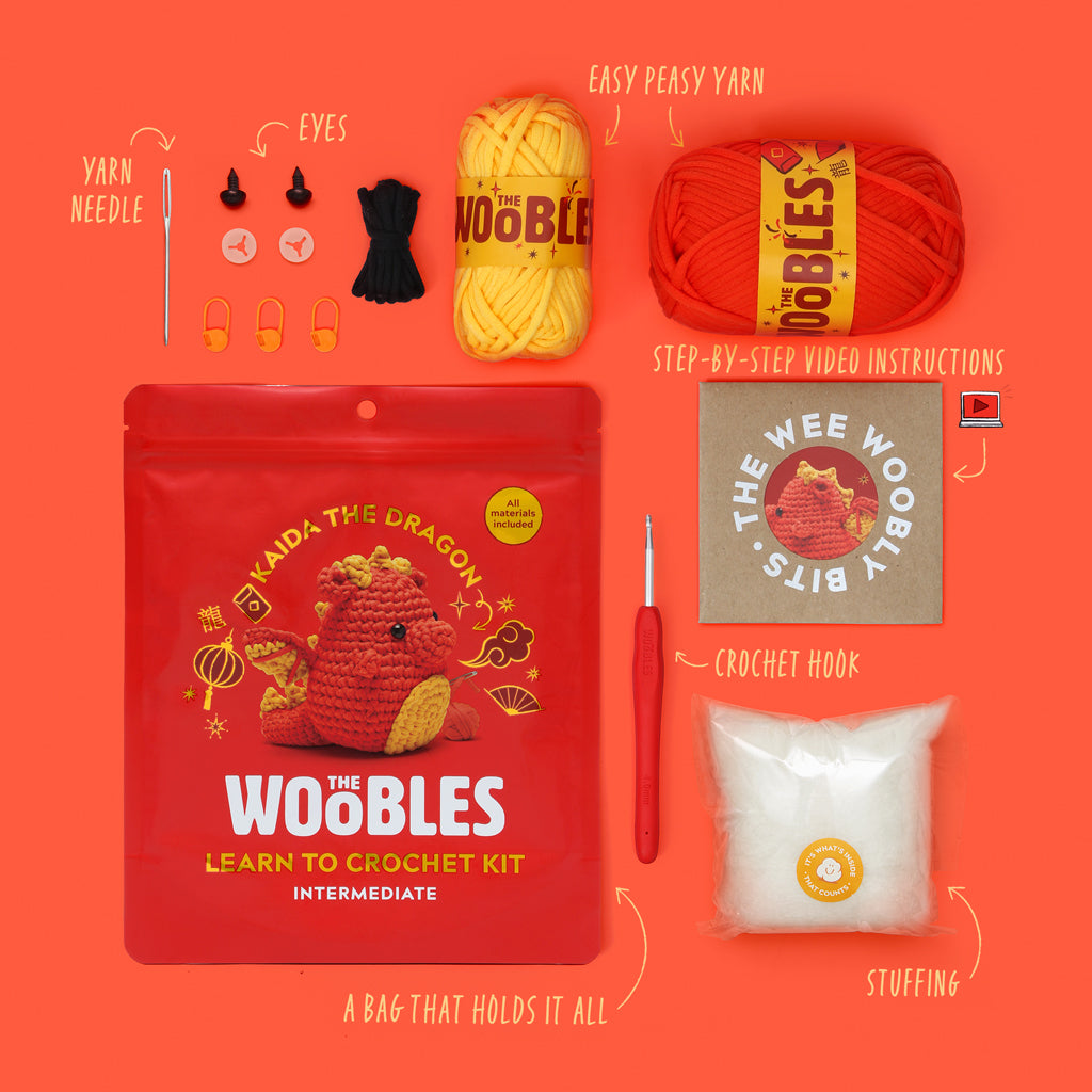 Alternative view of Kaida the Dragon Red Crochet Kit